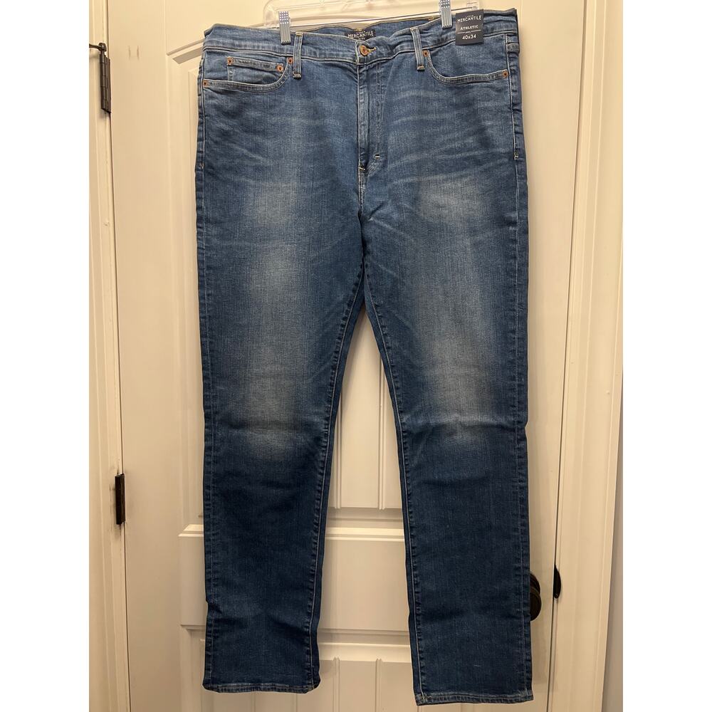 NWT J Crew‎ Mercantile Men’s Denim Straight Leg Athletic Jeans Size 40x34 Blue